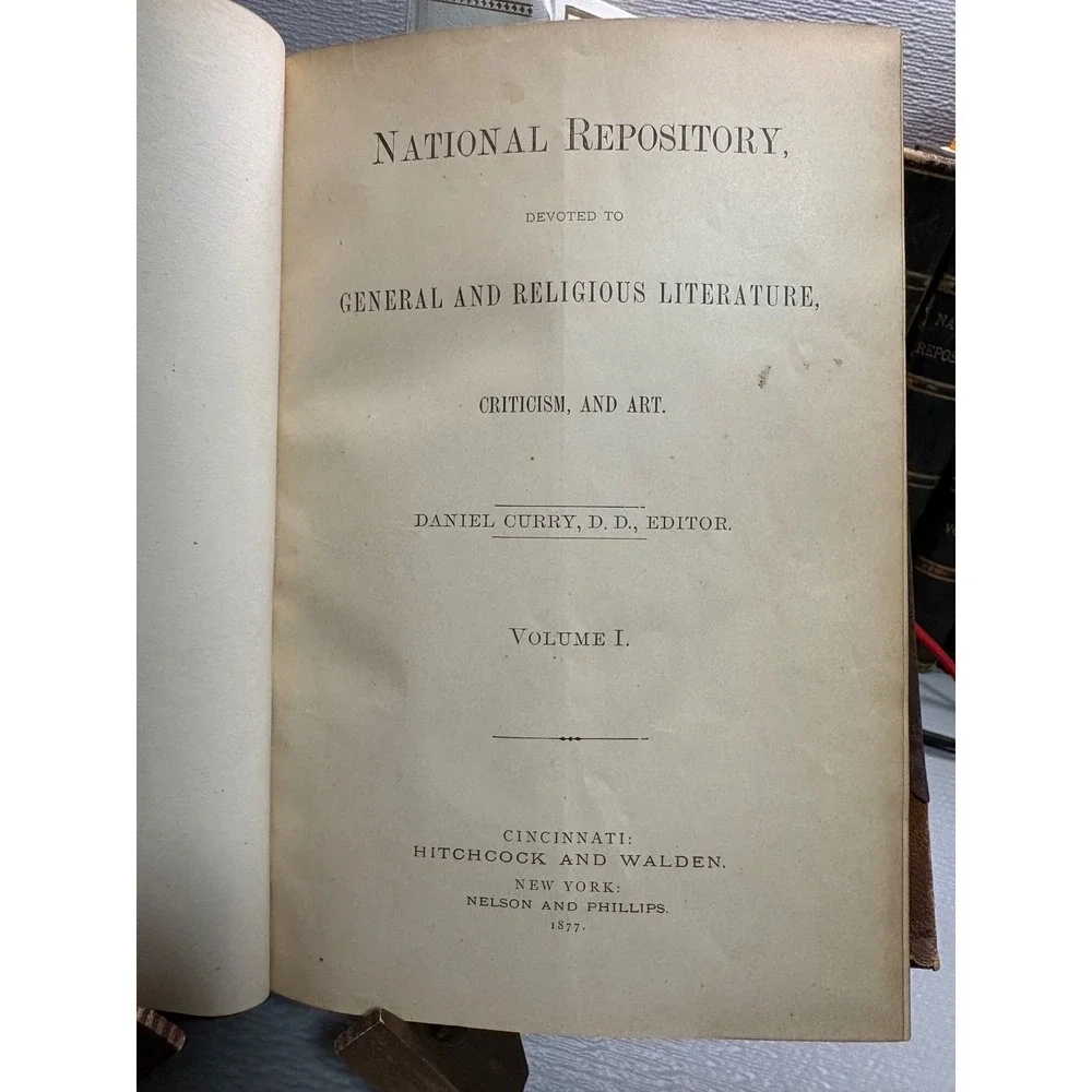 National Repository Vol I 1877 General Religious Literature Daniel Curry Antique